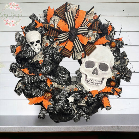 Halloween Skull Wreath